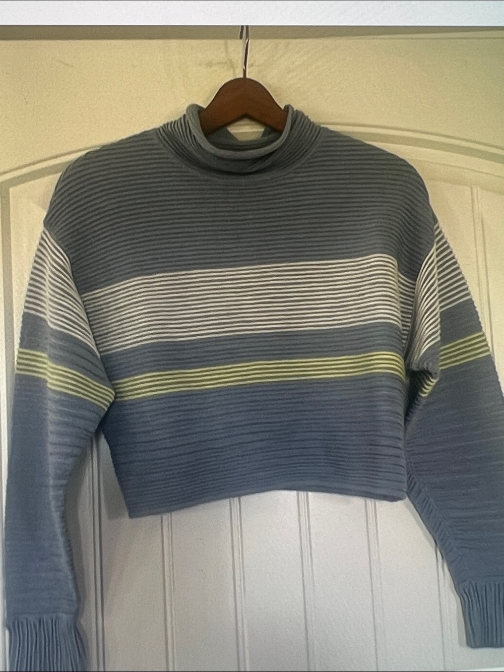 American Eagle Striped Crop Sweatshirt